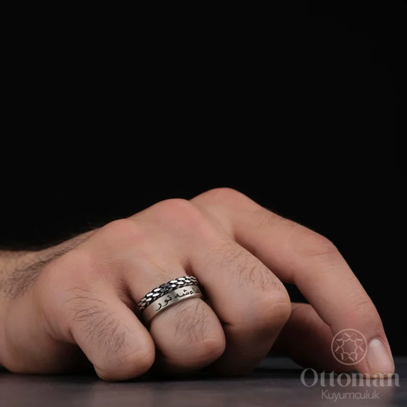 Özel Tasarım Gümüş Çift Burgu Alyans Set