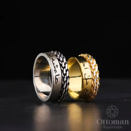 Özel Tasarım Gümüş Çift Burgu Alyans Set