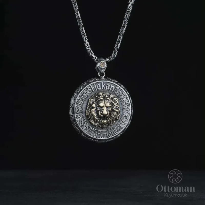 ozel-tasarim-isimli-aslan-figurlu-mada-4-9741 İsimli Aslan Figürlü Gümüş Madalyon Kolye