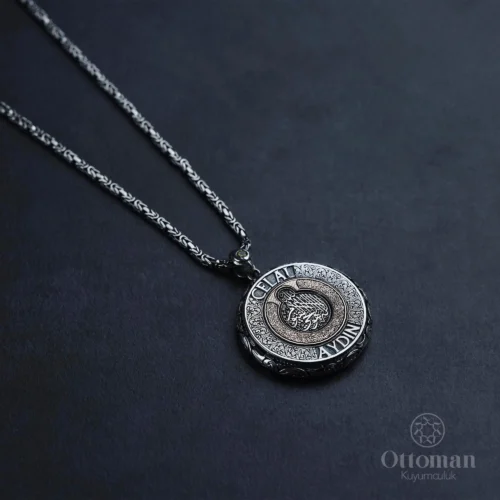 ozel-tasarim-isimli-koruma-duali-madal-c5-9a7 İsimli Koruma Dualı Gümüş Madalyon Kolye