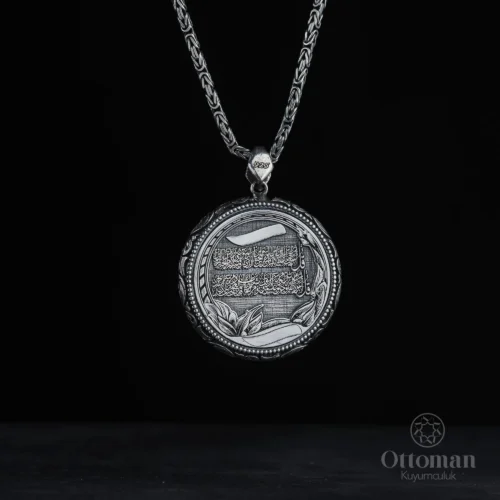 Kapaklı Koruma Dualı Gümüş Madalyon Kolye