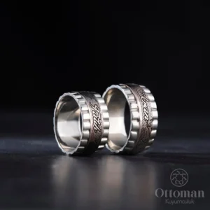 ozel-tasarim-rolex-gumus-cift-alyans-0b-783 Özel Tasarım RL Gümüş Çi̇ft Alyans