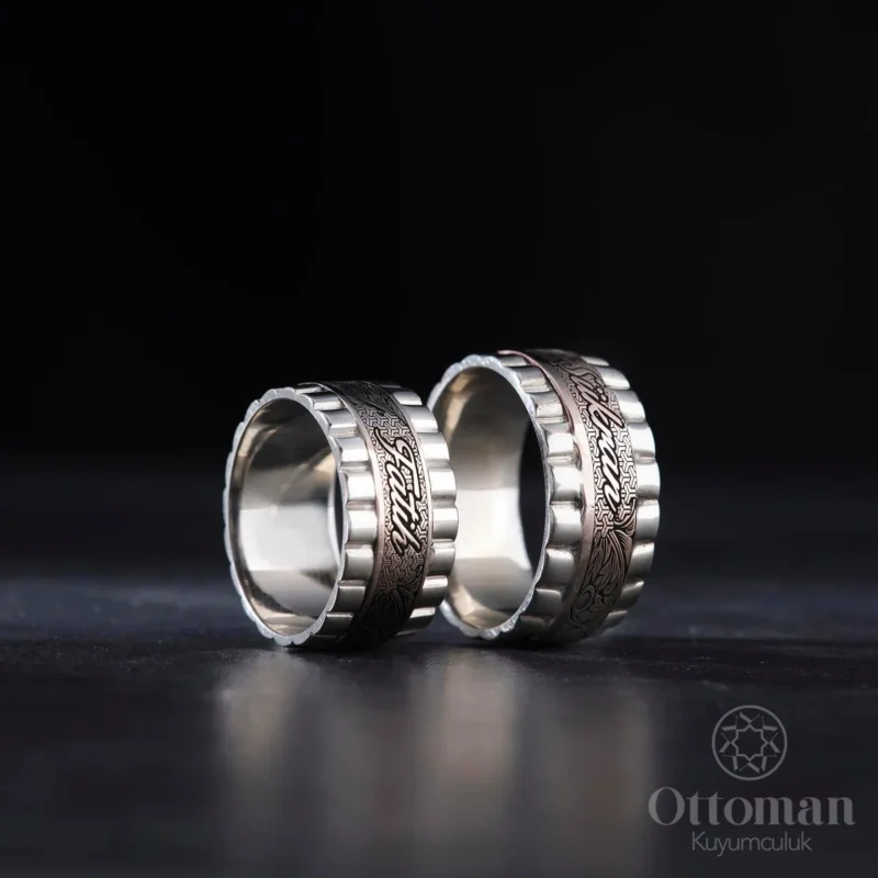 ozel-tasarim-rolex-gumus-cift-alyans-0b-783 Özel Tasarım RL Gümüş Çi̇ft Alyans