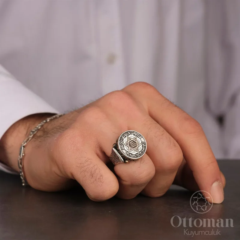 Süleyman Mührü Gümüş Erkek Yüzük