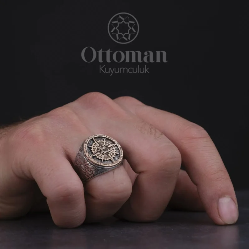 Pusula Gümüş Erkek Yüzük