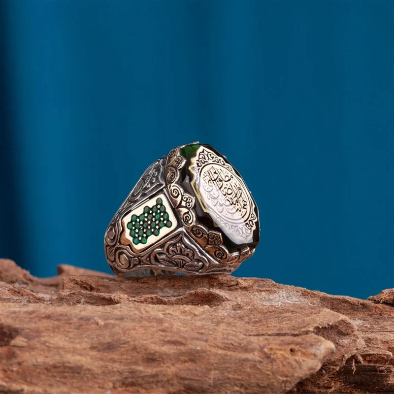 sekizgen-ilahi-ente-maksudi-ve-rizake–992-6c Sekizgen İlahi Ente Maksudi ve Rızake Matlubi Dualı Gümüş Erkek Yüzük