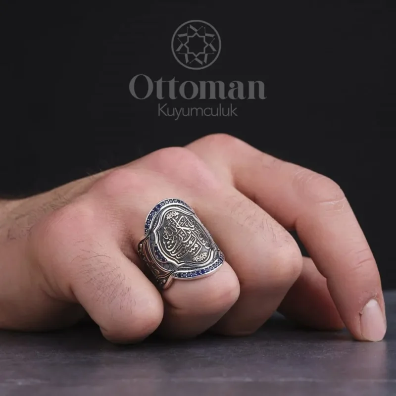 Ve Kefa Biilahi Vekila Gümüş Erkek Yüzük