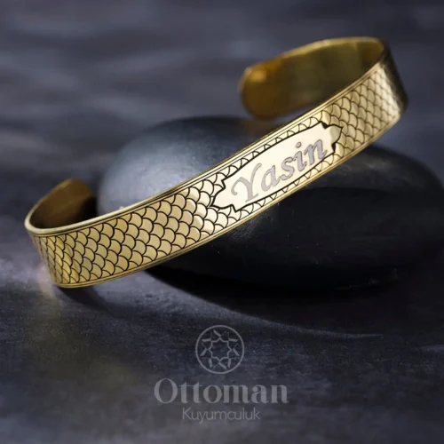 Yılan Desenli Gümüş Erkek Kelepçe Bileklik