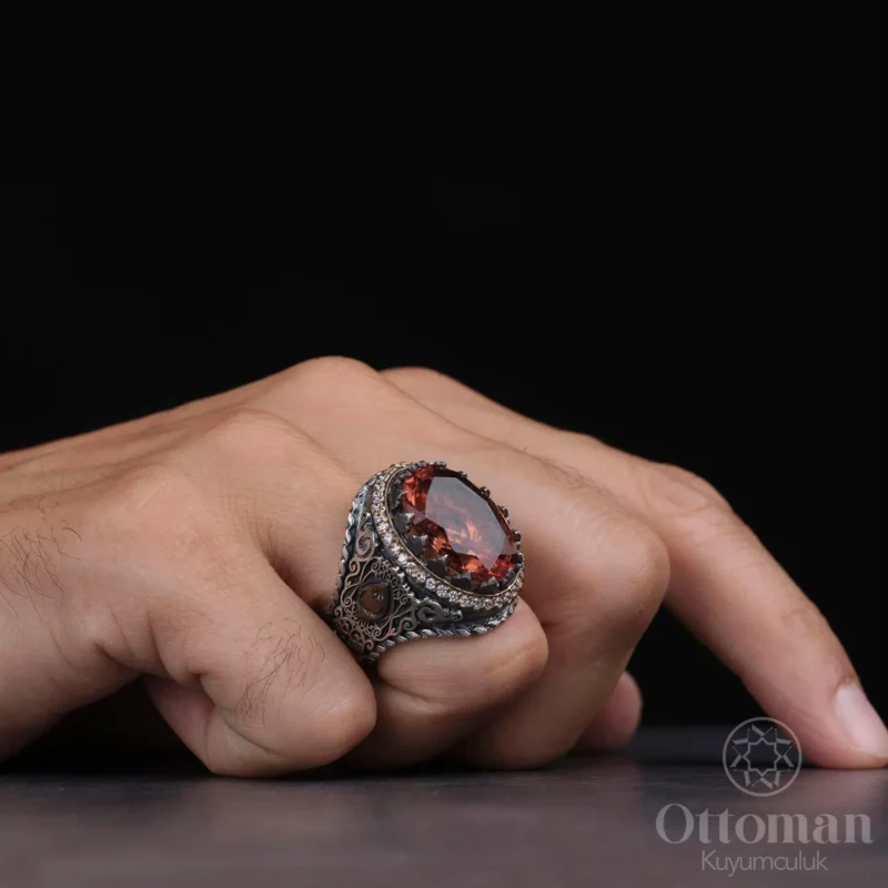 Zultanit Taşlı Gümüş Erkek Yüzük