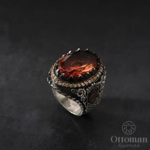 Zultanit Taşlı Gümüş Erkek Yüzük