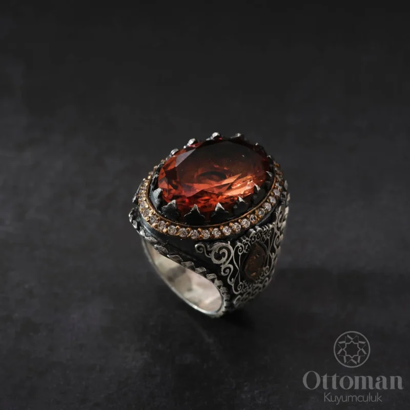Zultanit Taşlı Gümüş Erkek Yüzük
