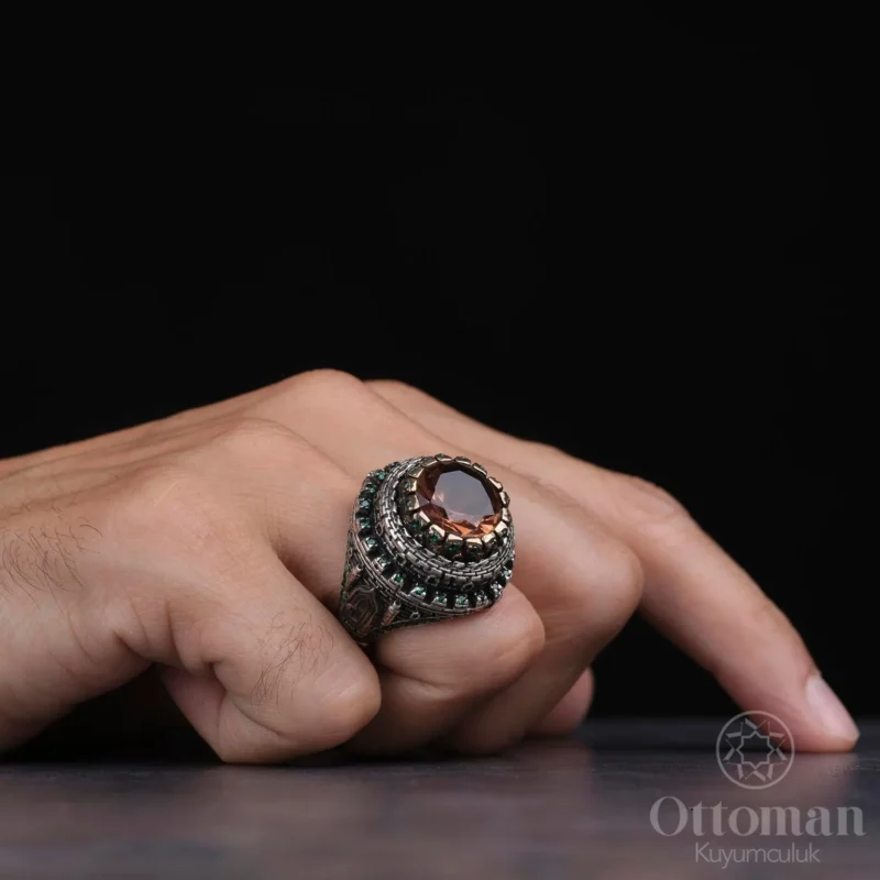 Fatih Sultan Mehmet Zultanit Gümüş Erkek Yüzük
