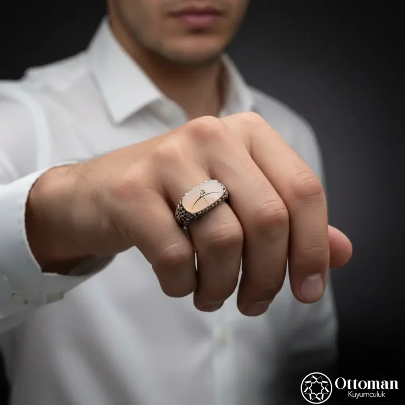 1 Hiç Yazılı Gümüş Erkek Yüzük