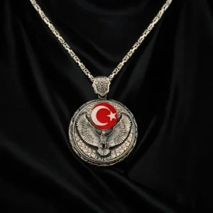 Ayyıldızlı Kartal Madalyon Kolye