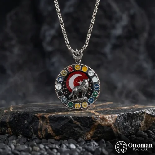 Bozkurt Gümüş Erkek Madalyon Kolye