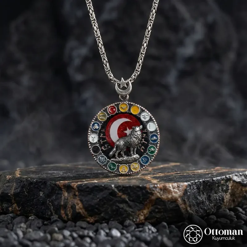 Bozkurt Gümüş Erkek Madalyon Kolye