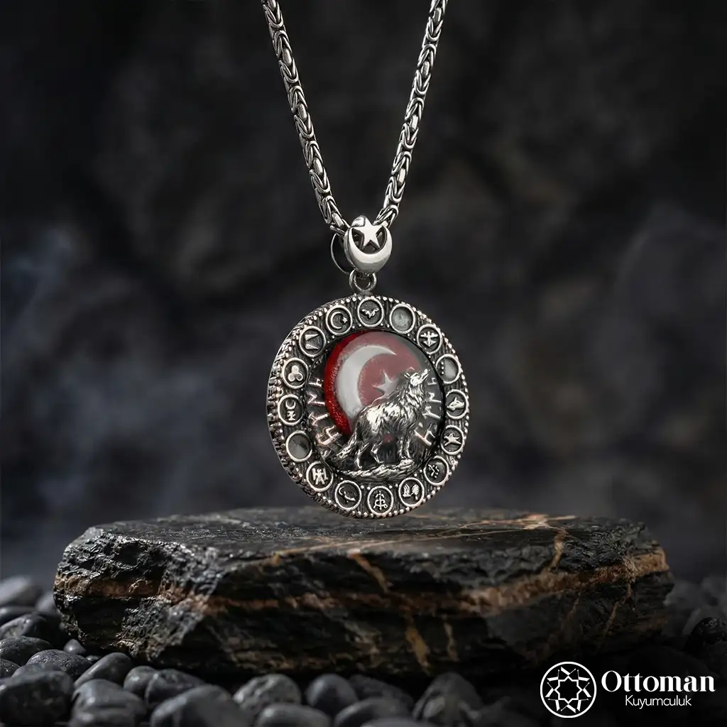 Grey Wolf Silver Necklace