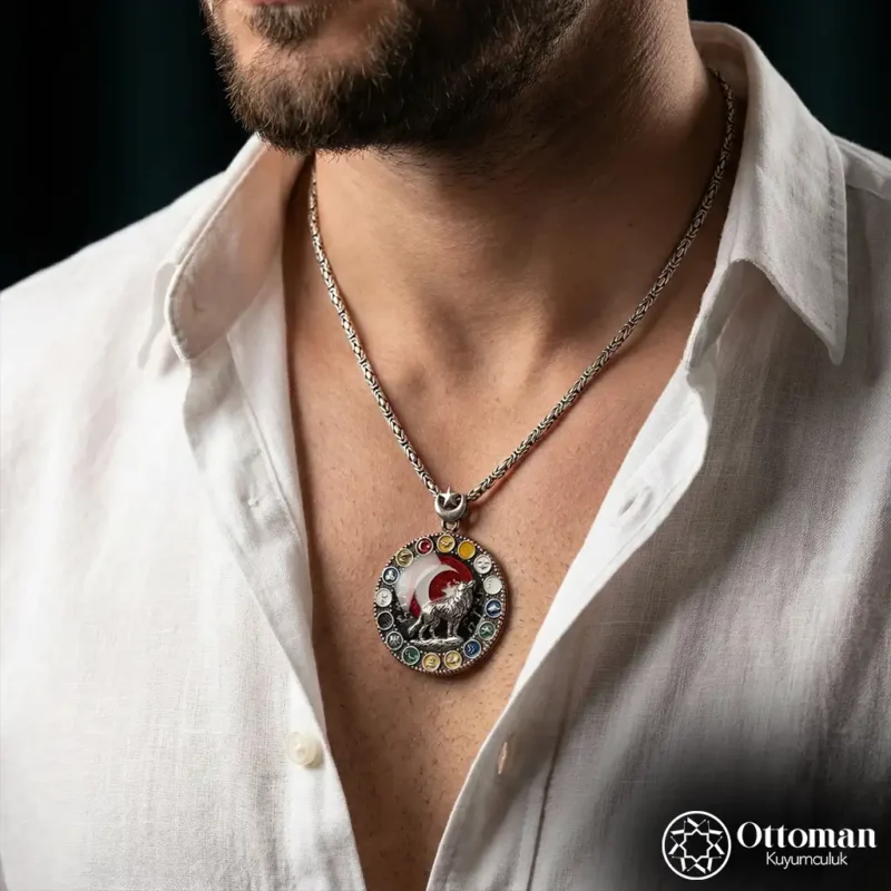 Bozkurt Gümüş Erkek Madalyon Kolye