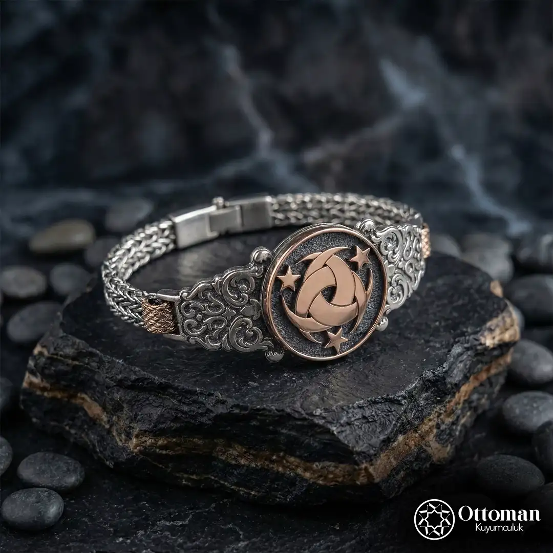Teşkilat-ı Mahsusa Motif Silver Men's Bracelet