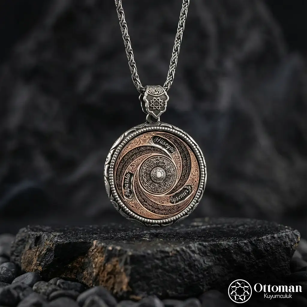 Dönerli Silver Medallion Men's Necklace