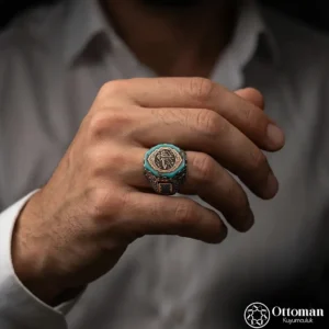 Hasbiyallah Yazılı Gümüş Erkek Yüzük