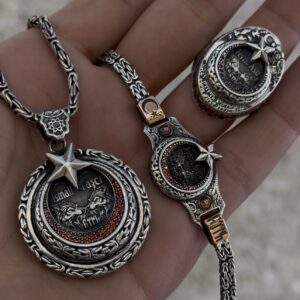 Özel Seri Ayyıldız 3'Lü Set (Kolye,Bileklik,Yüzük)
