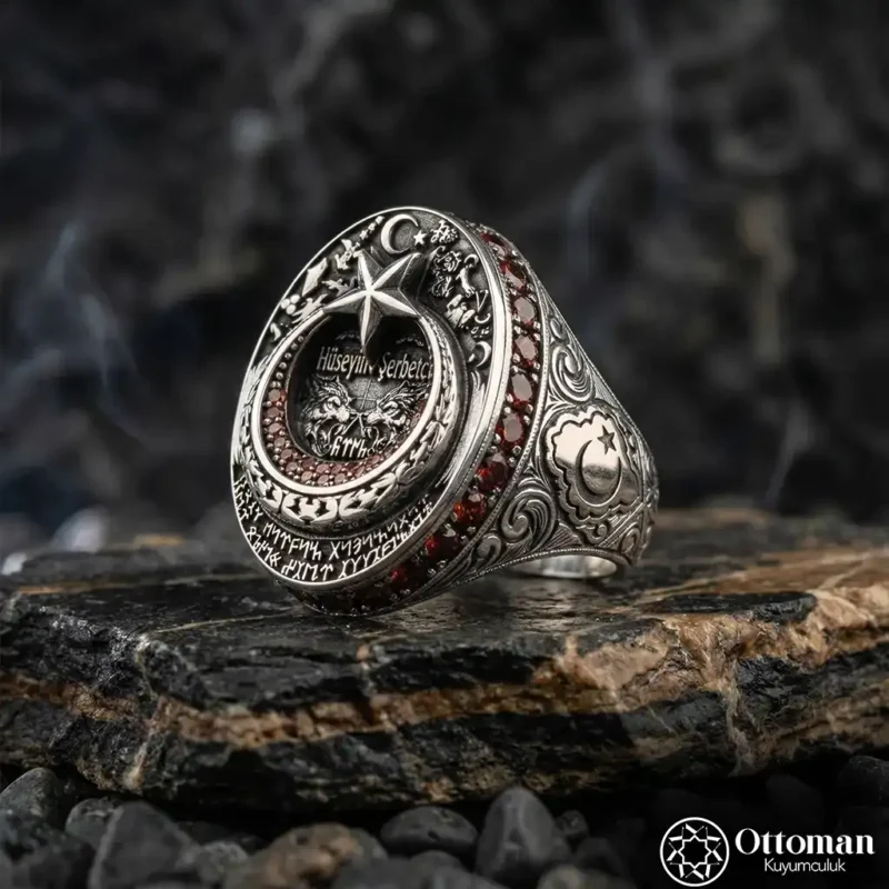 2 Ay Yıldız Üçlü Set Gümüş Erkek Set