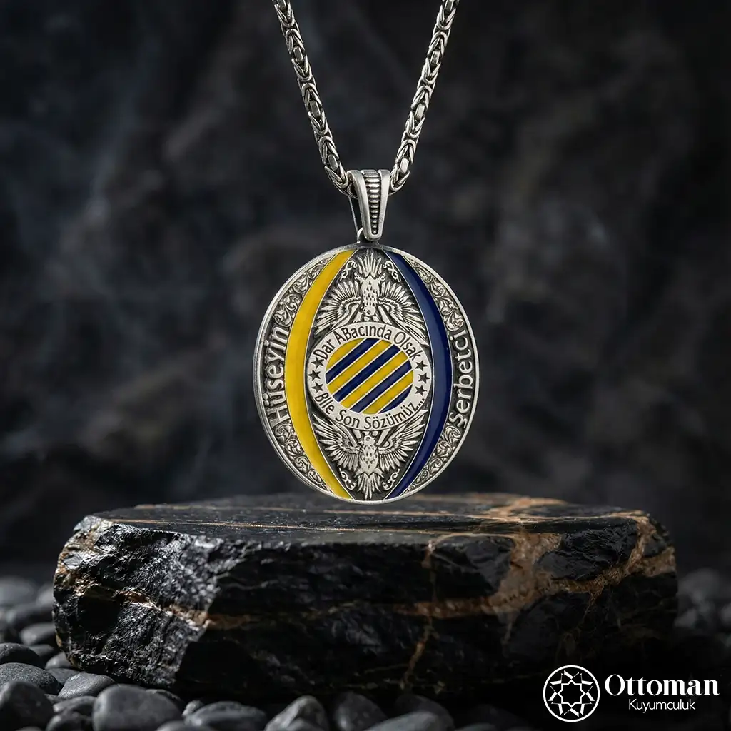 Personalized Colored Silver Men's Necklace