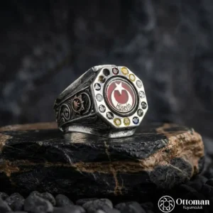 Kişiye Özel 16 Türk Devletli Gümüş Erkek Yüzük
