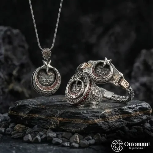 3 Ay Yıldız Üçlü Set Gümüş Erkek Set