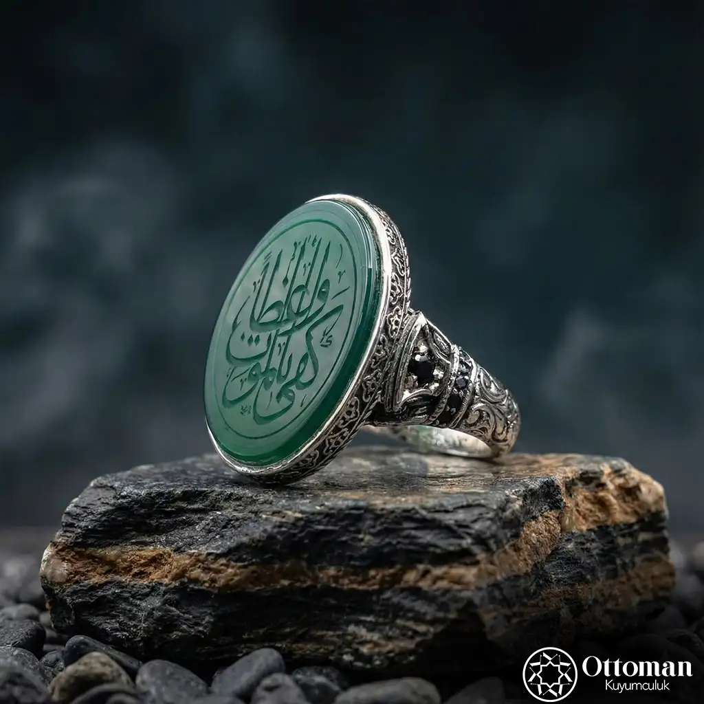 Agate Stone-set Silver Men's Ring