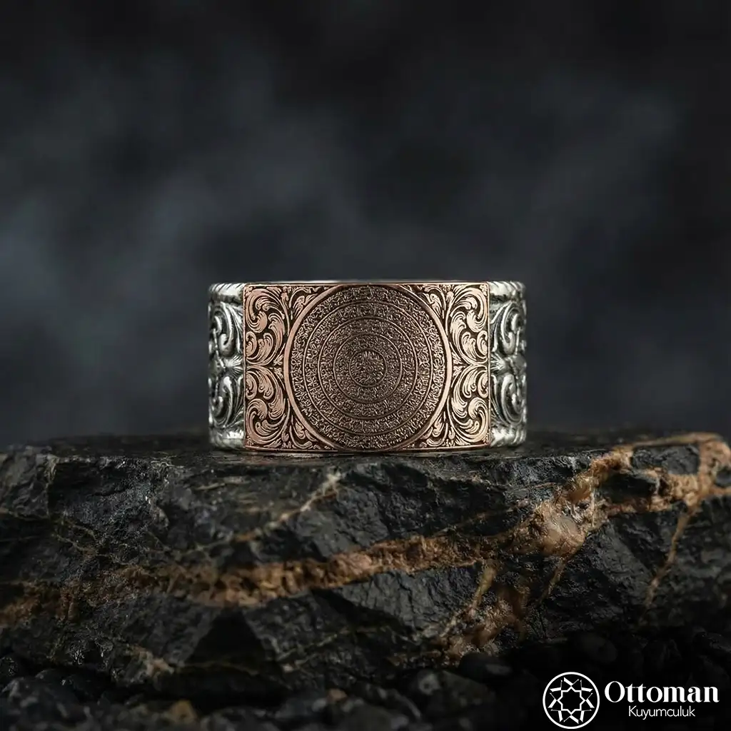 Personalized Koruyucu Prayer Silver Men's Ring