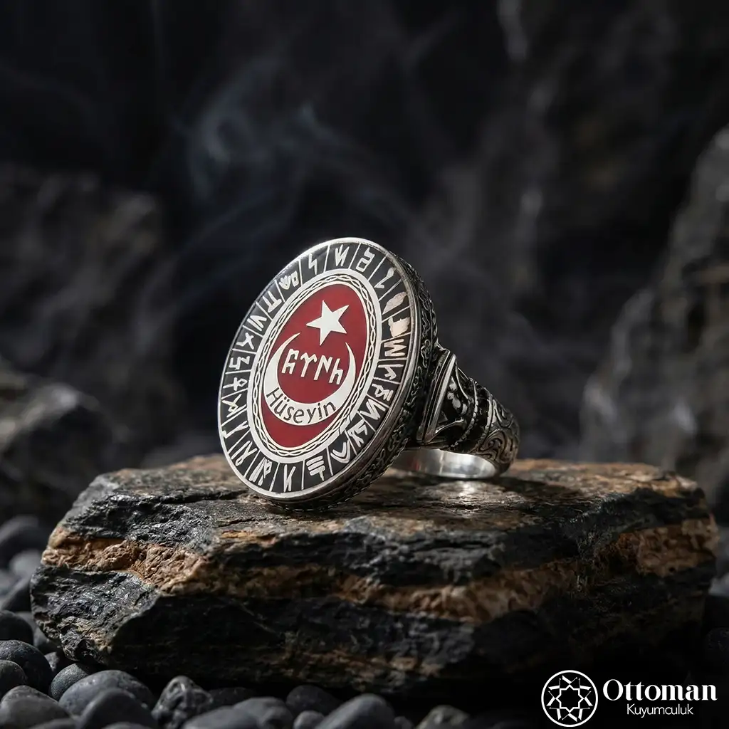 Şanlı Star and Crescent Silver Men's Ring