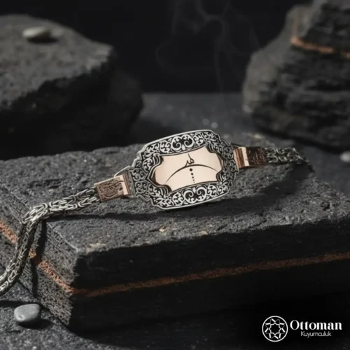 Kişiye Özel Hiç Yazılı Gümüş Erkek Bileklik