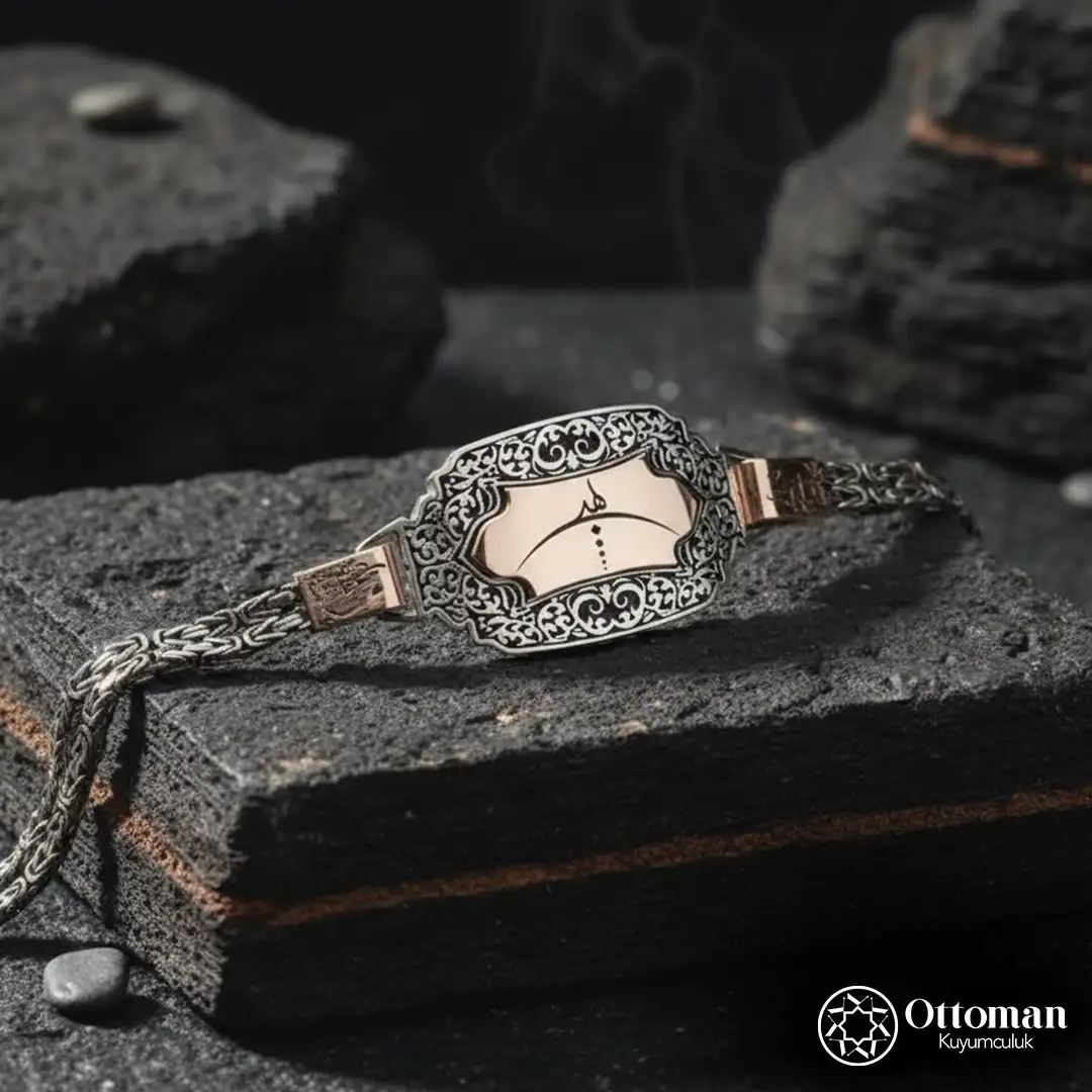 Personalized Engraved Silver Men's Bracelet