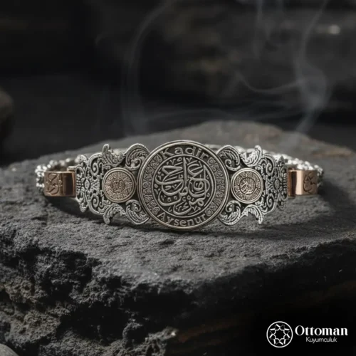 Kişiye Özel İsimli Dualı Gümüş Erkek Bileklik