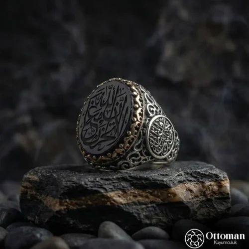 Akik Taşlı Gümüş Erkek Yüzük