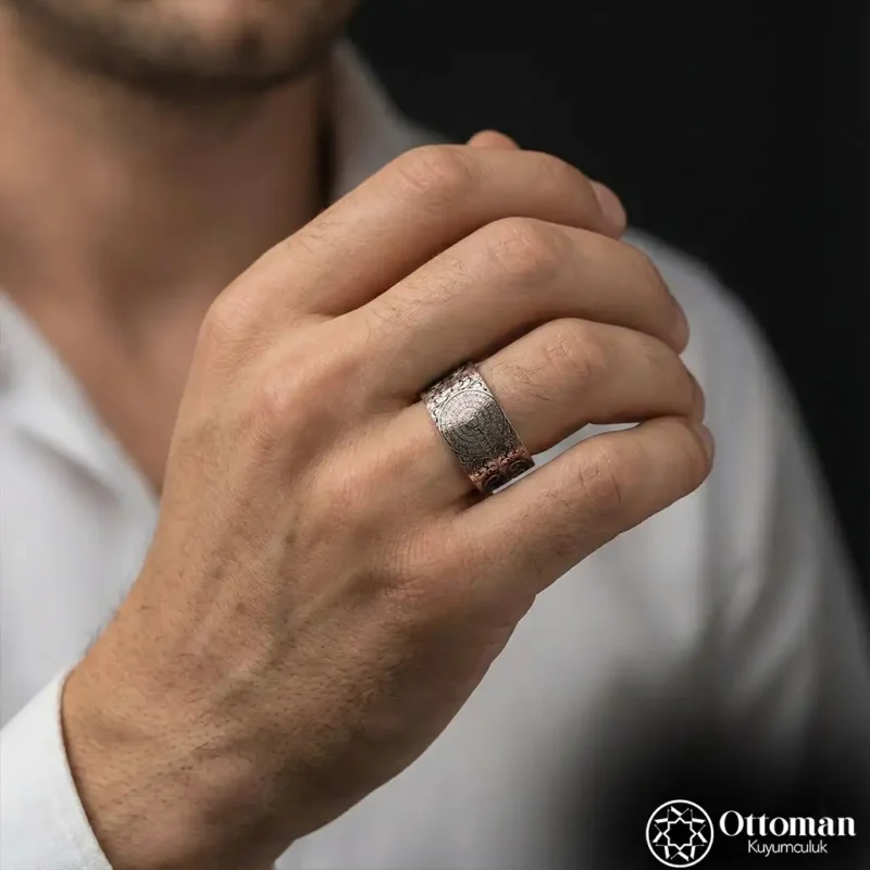 Kişiye Özel Koruyucu Dualı Gümüş Erkek Yüzük