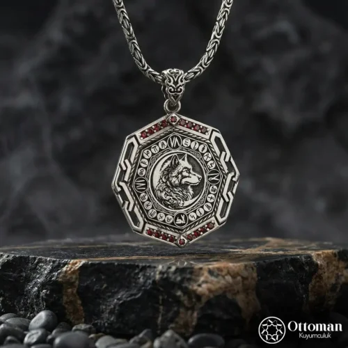 Kutlu Miras 16 Türk Devletli Gümüş Madalyon Kolye