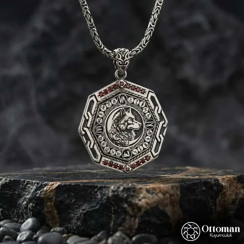 Kutlu Miras 16 Türk Devletli Gümüş Madalyon Kolye