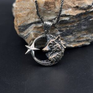 Ayyıldız Kurt Madalyon Kolye