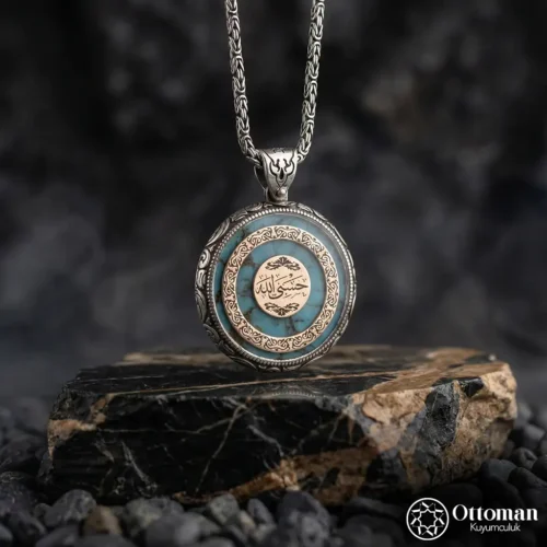 Hasbiyallah Gümüş Madalyon Kolye