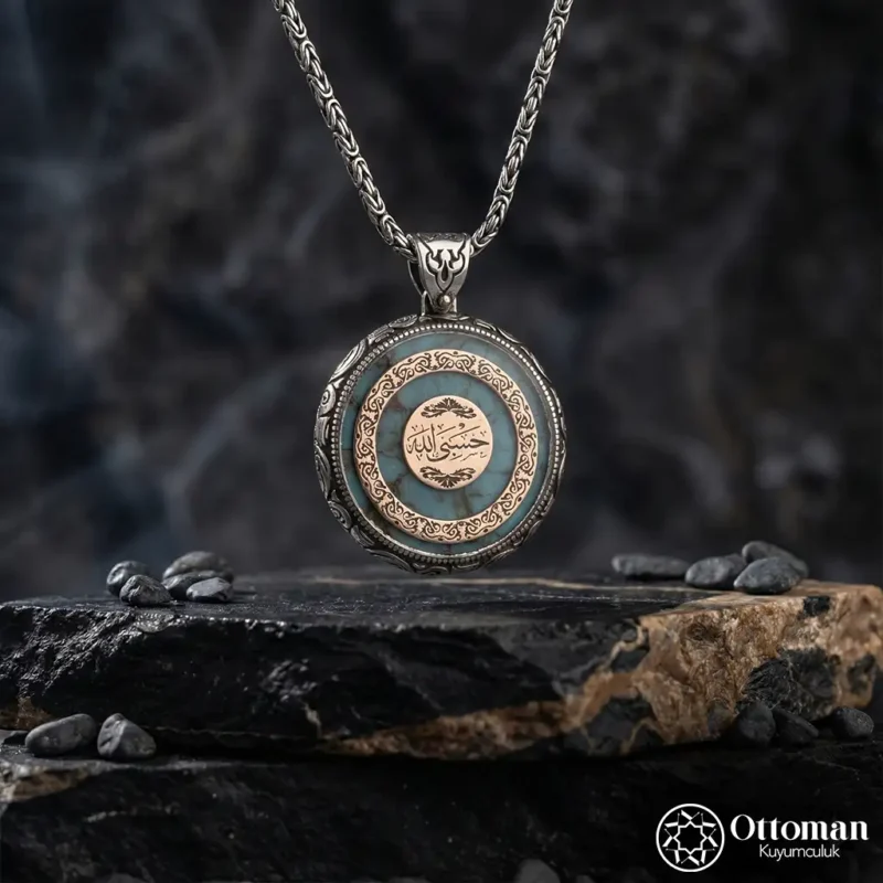 Hasbiyallah Gümüş Madalyon Kolye