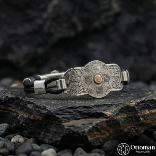 Koruyucu Dualı Gümüş Erkek Bileklik