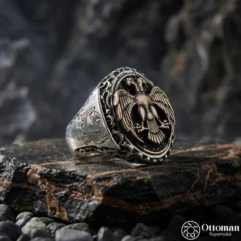 Çift Başlı Kartal Gümüş Yüzük