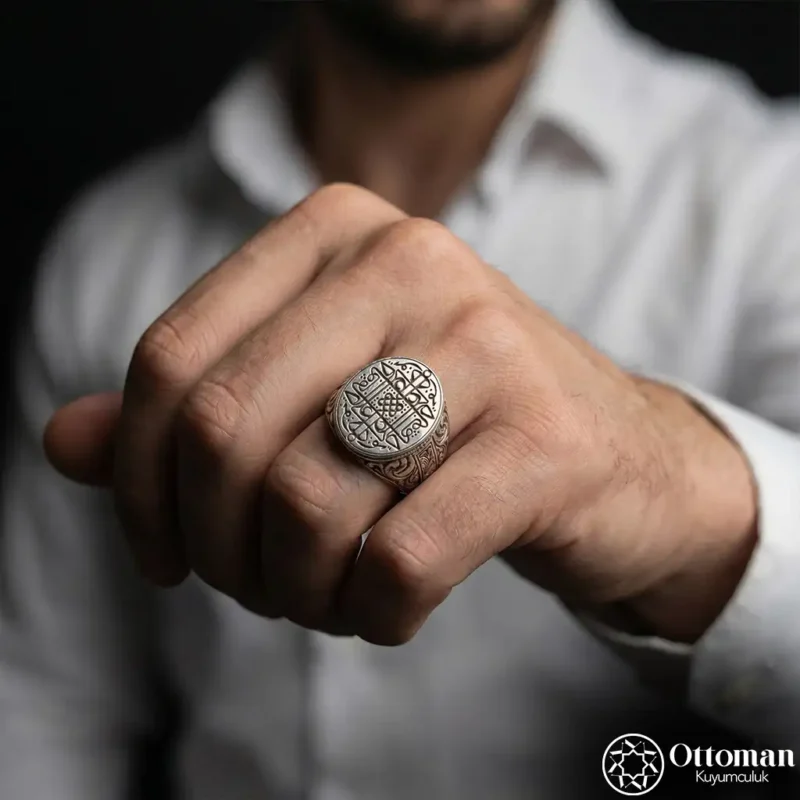 Yavuz Sultan Selim Mührü Gümüş Erkek Yüzük