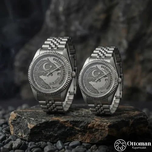 Bozkurt Gümüş Kadranlı Kol Saati Set