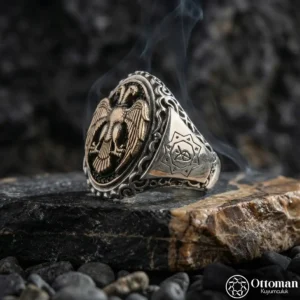 Çift Başlı Kartal Gümüş Yüzük