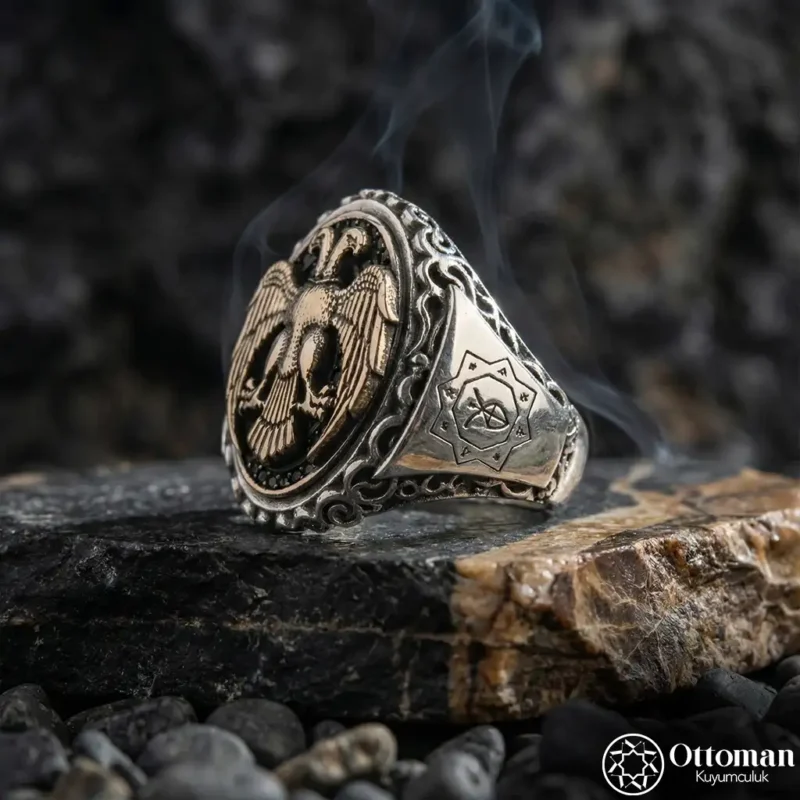 Çift Başlı Kartal Gümüş Yüzük