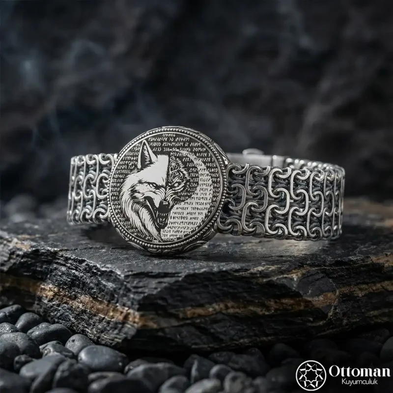 İstiklal Kurt Gümüş Erkek Bileklik